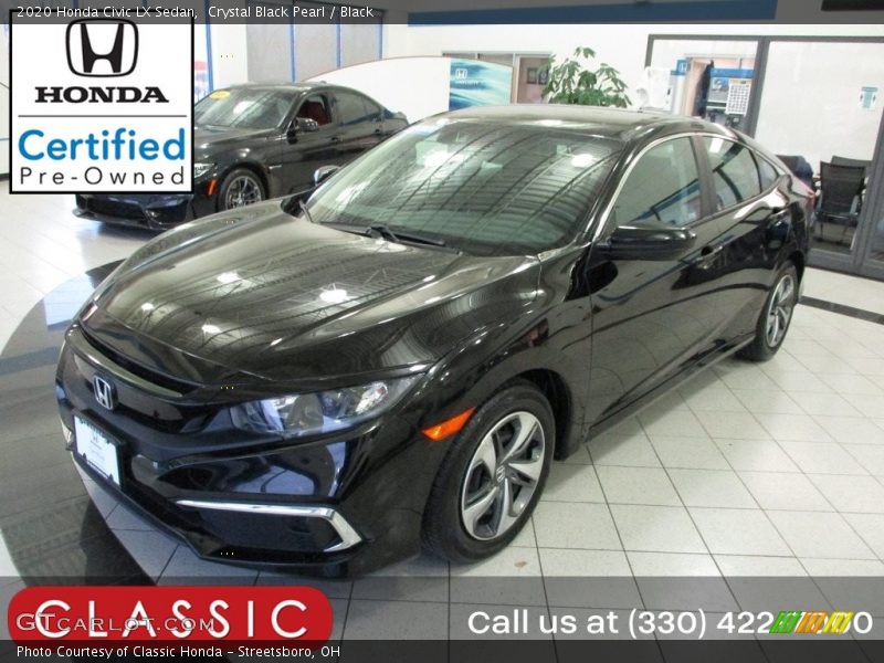 Crystal Black Pearl / Black 2020 Honda Civic LX Sedan