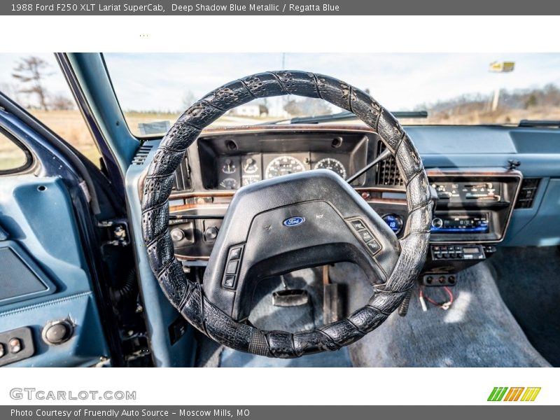 Deep Shadow Blue Metallic / Regatta Blue 1988 Ford F250 XLT Lariat SuperCab