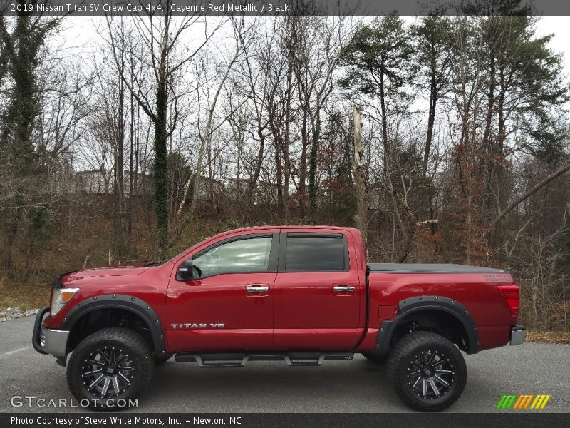 Cayenne Red Metallic / Black 2019 Nissan Titan SV Crew Cab 4x4