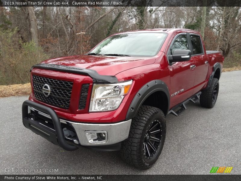 Cayenne Red Metallic / Black 2019 Nissan Titan SV Crew Cab 4x4