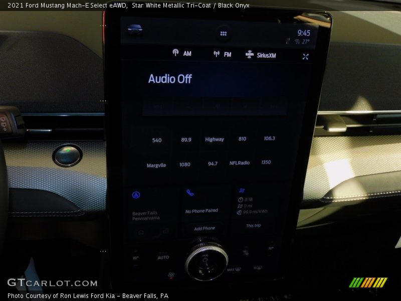 Star White Metallic Tri-Coat / Black Onyx 2021 Ford Mustang Mach-E Select eAWD