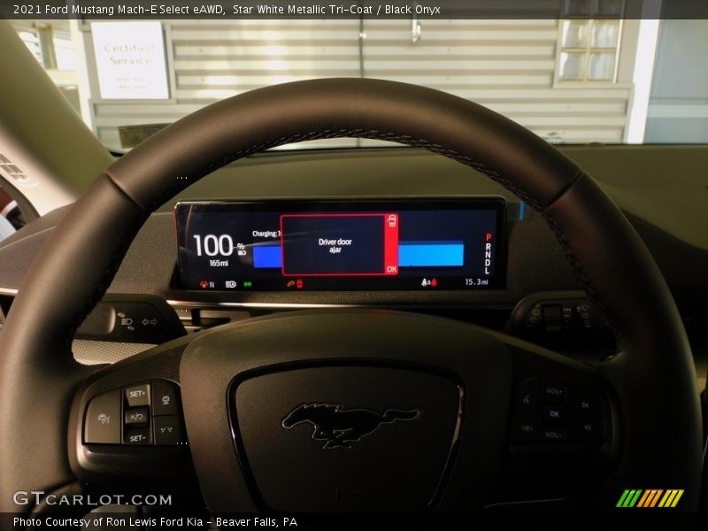Star White Metallic Tri-Coat / Black Onyx 2021 Ford Mustang Mach-E Select eAWD