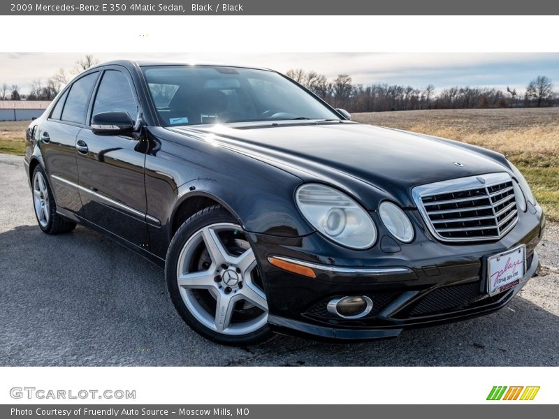 Black / Black 2009 Mercedes-Benz E 350 4Matic Sedan