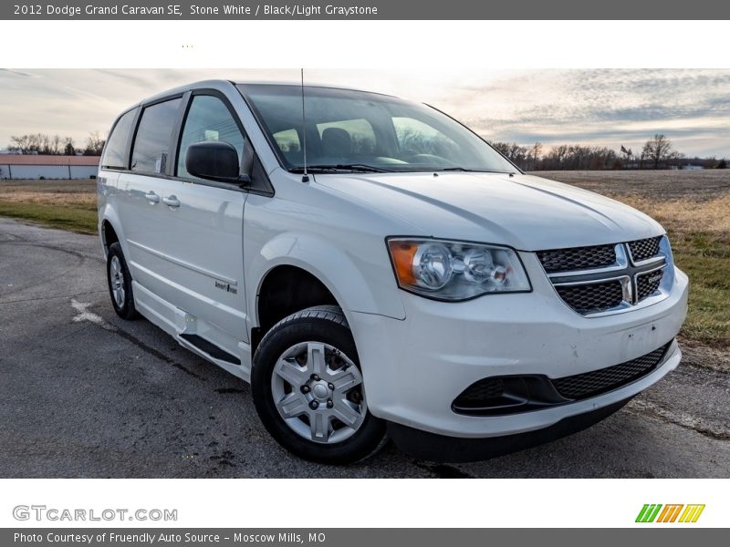 Stone White / Black/Light Graystone 2012 Dodge Grand Caravan SE