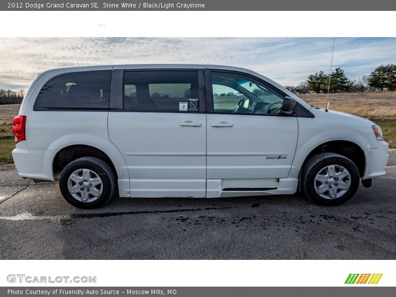 Stone White / Black/Light Graystone 2012 Dodge Grand Caravan SE