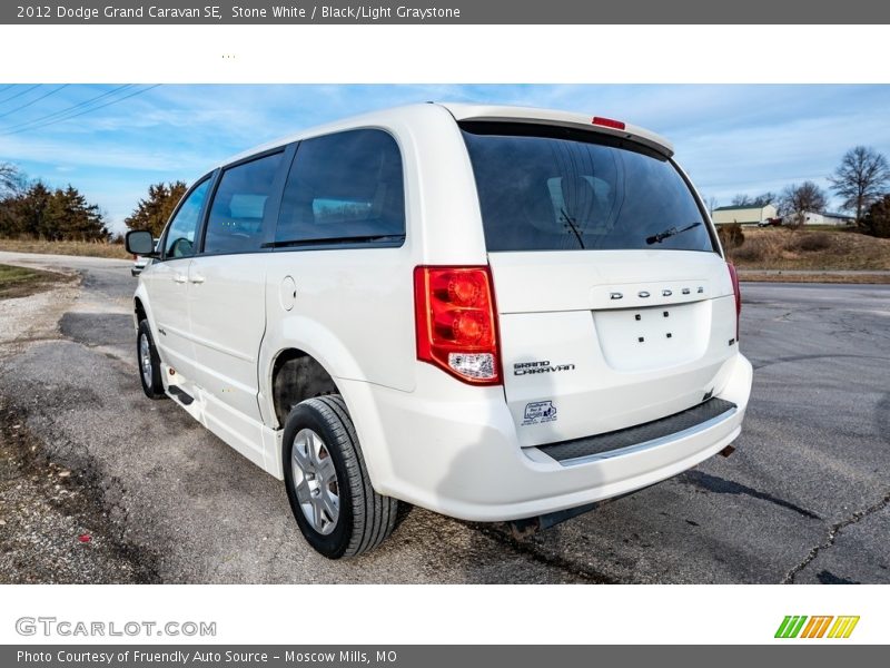 Stone White / Black/Light Graystone 2012 Dodge Grand Caravan SE