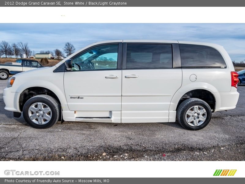 Stone White / Black/Light Graystone 2012 Dodge Grand Caravan SE