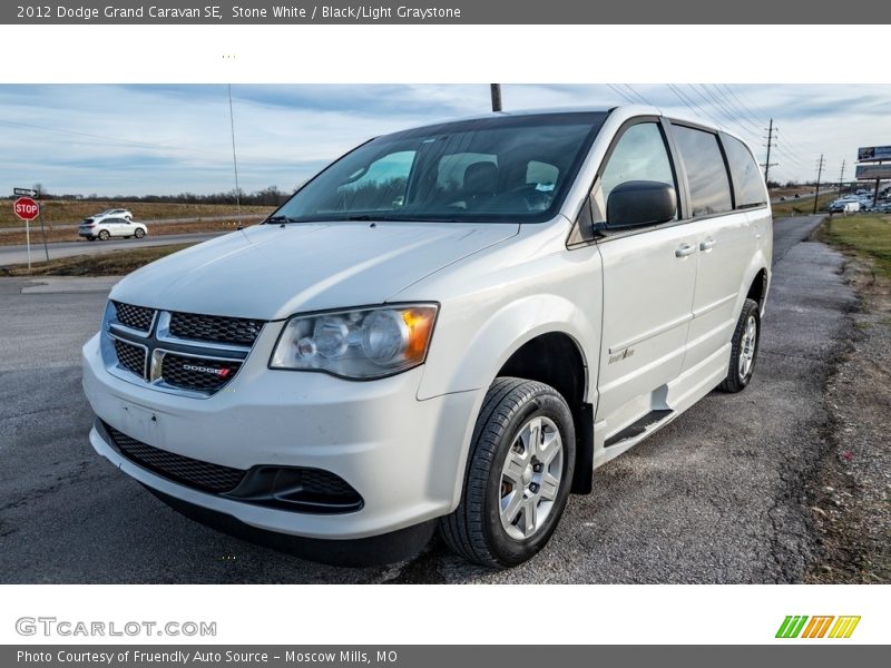 Stone White / Black/Light Graystone 2012 Dodge Grand Caravan SE