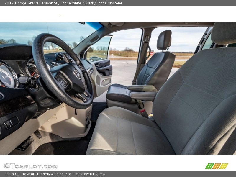 Stone White / Black/Light Graystone 2012 Dodge Grand Caravan SE