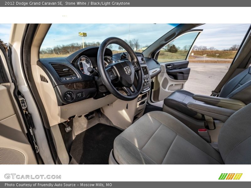 Stone White / Black/Light Graystone 2012 Dodge Grand Caravan SE