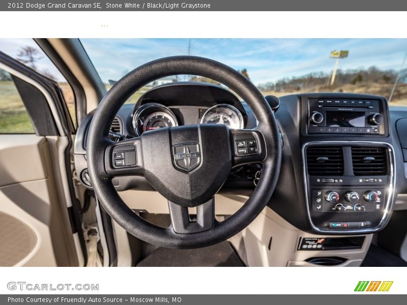Stone White / Black/Light Graystone 2012 Dodge Grand Caravan SE