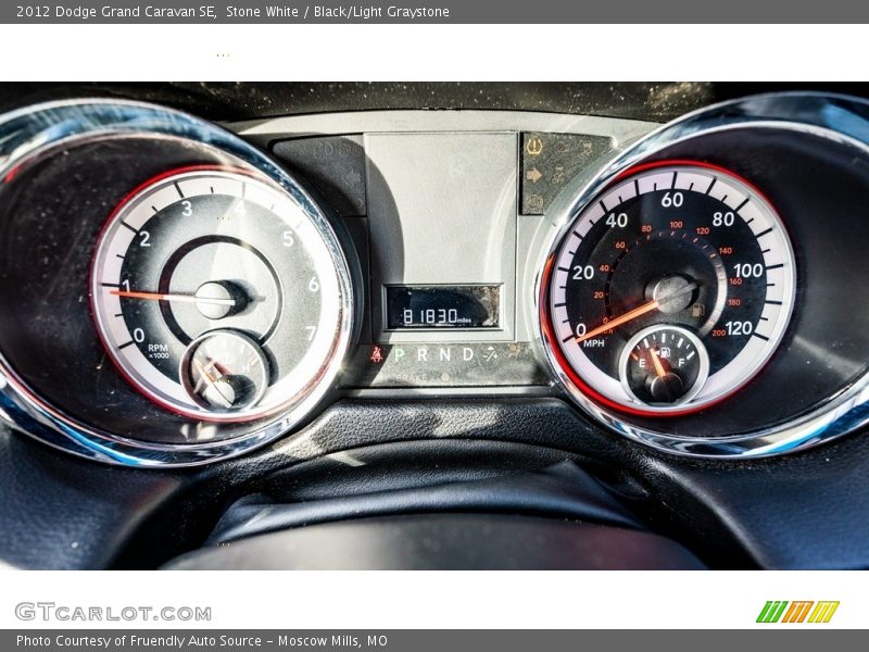 Stone White / Black/Light Graystone 2012 Dodge Grand Caravan SE