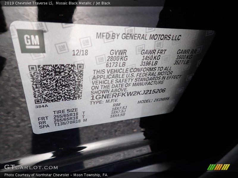 Mosaic Black Metallic / Jet Black 2019 Chevrolet Traverse LS