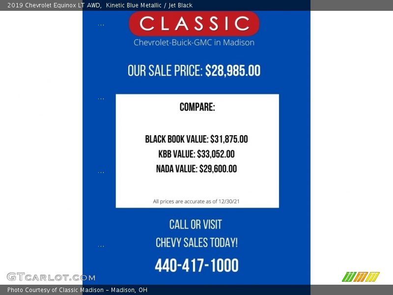 Kinetic Blue Metallic / Jet Black 2019 Chevrolet Equinox LT AWD