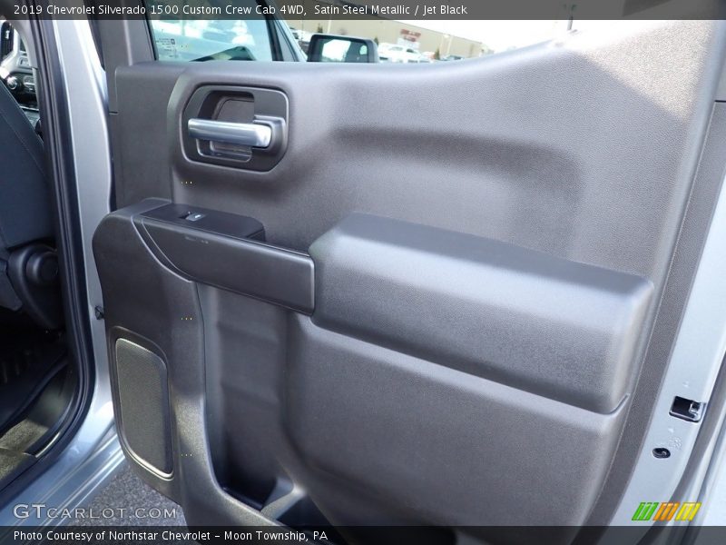 Satin Steel Metallic / Jet Black 2019 Chevrolet Silverado 1500 Custom Crew Cab 4WD
