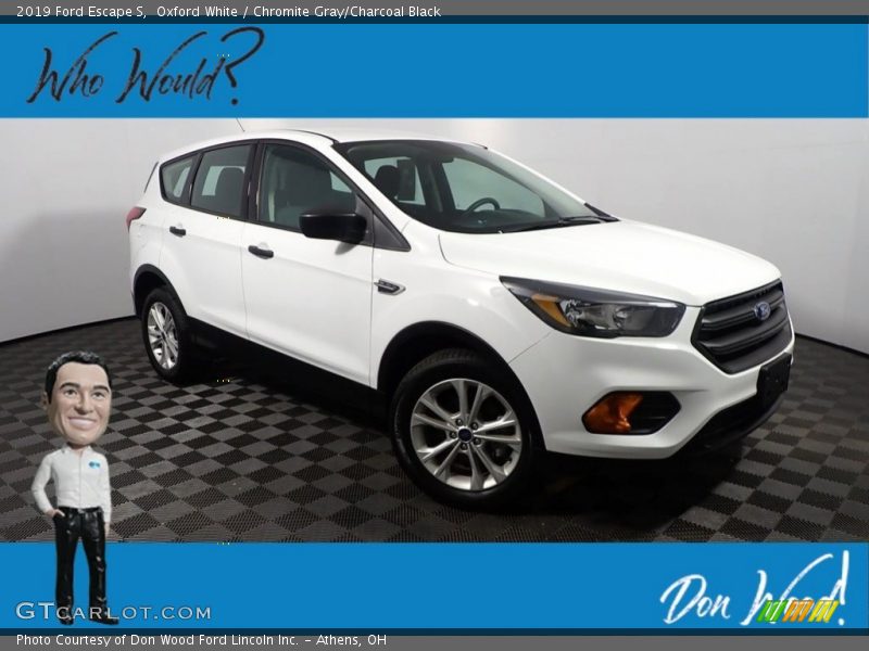 Oxford White / Chromite Gray/Charcoal Black 2019 Ford Escape S