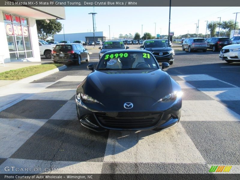 Deep Crystal Blue Mica / White 2021 Mazda MX-5 Miata RF Grand Touring