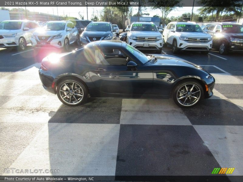 Deep Crystal Blue Mica / White 2021 Mazda MX-5 Miata RF Grand Touring