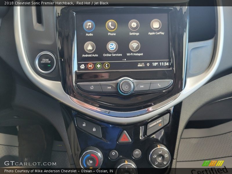 Controls of 2018 Sonic Premier Hatchback