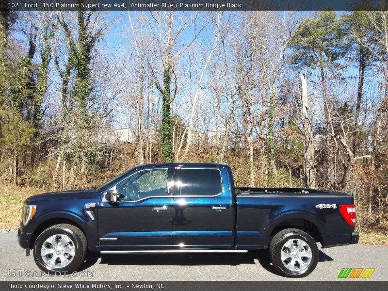 Antimatter Blue / Platinum Unique Black 2021 Ford F150 Platinum SuperCrew 4x4