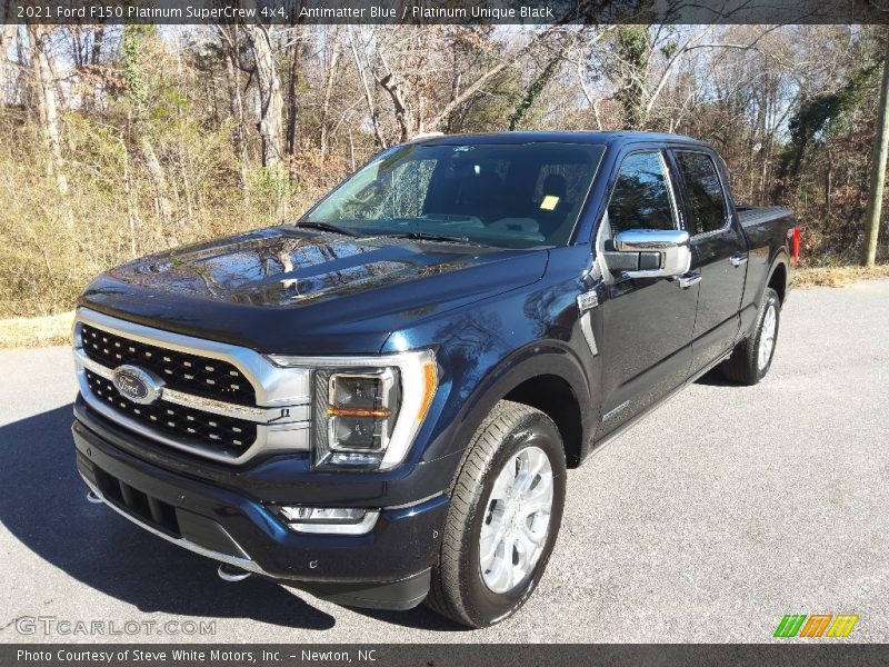 Antimatter Blue / Platinum Unique Black 2021 Ford F150 Platinum SuperCrew 4x4
