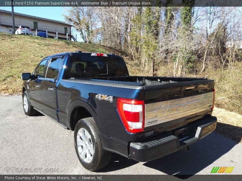 Antimatter Blue / Platinum Unique Black 2021 Ford F150 Platinum SuperCrew 4x4