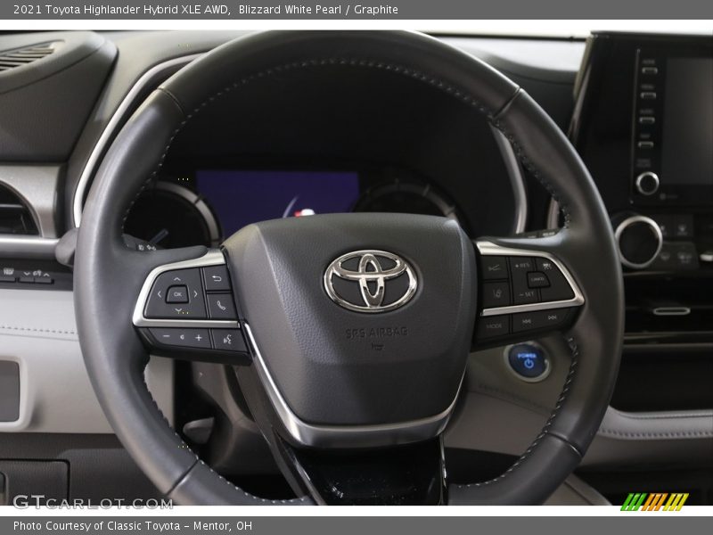 Blizzard White Pearl / Graphite 2021 Toyota Highlander Hybrid XLE AWD
