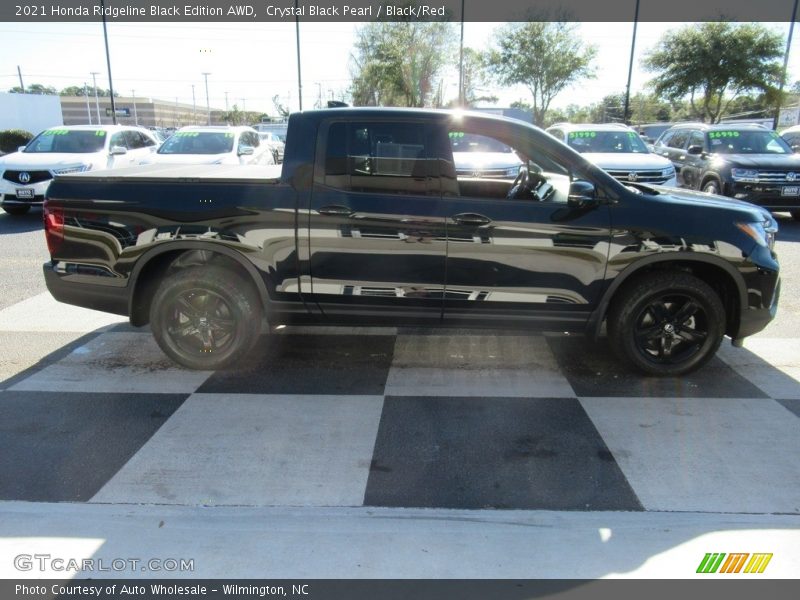 Crystal Black Pearl / Black/Red 2021 Honda Ridgeline Black Edition AWD