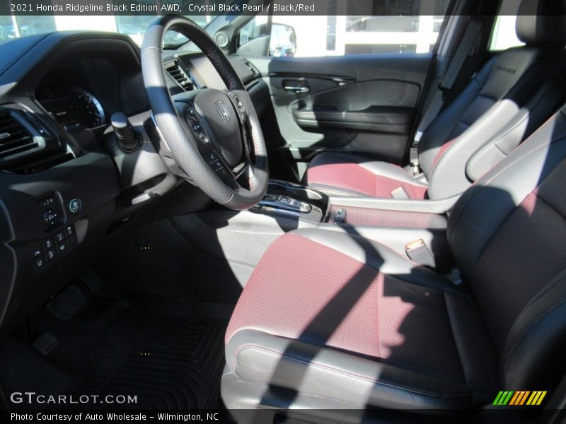 Crystal Black Pearl / Black/Red 2021 Honda Ridgeline Black Edition AWD