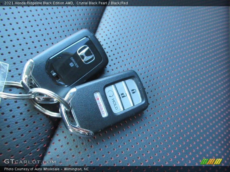 Crystal Black Pearl / Black/Red 2021 Honda Ridgeline Black Edition AWD