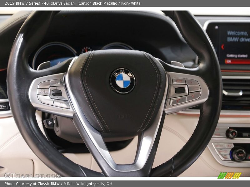 Carbon Black Metallic / Ivory White 2019 BMW 7 Series 740i xDrive Sedan