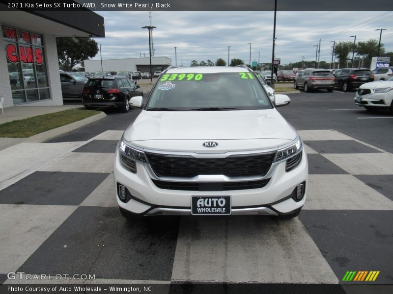 Snow White Pearl / Black 2021 Kia Seltos SX Turbo AWD
