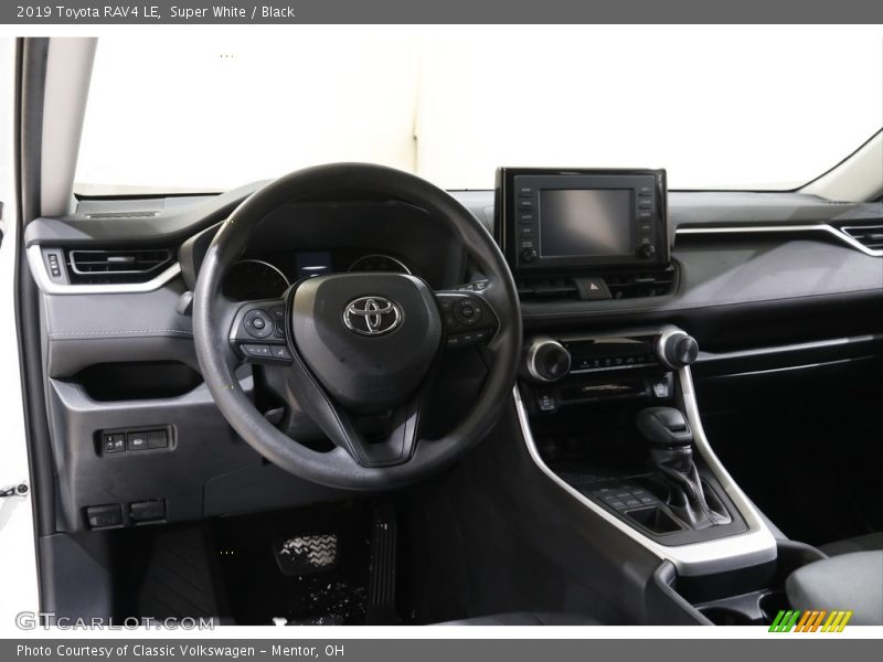 Super White / Black 2019 Toyota RAV4 LE