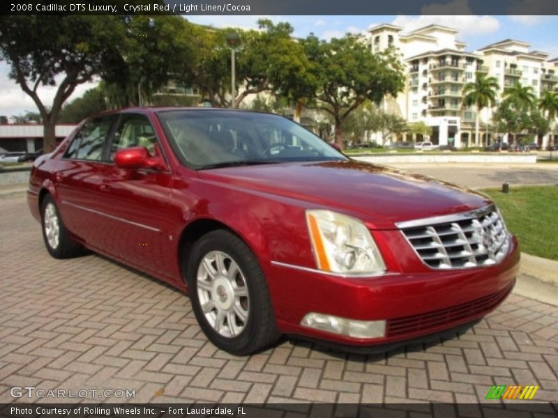 Crystal Red / Light Linen/Cocoa 2008 Cadillac DTS Luxury