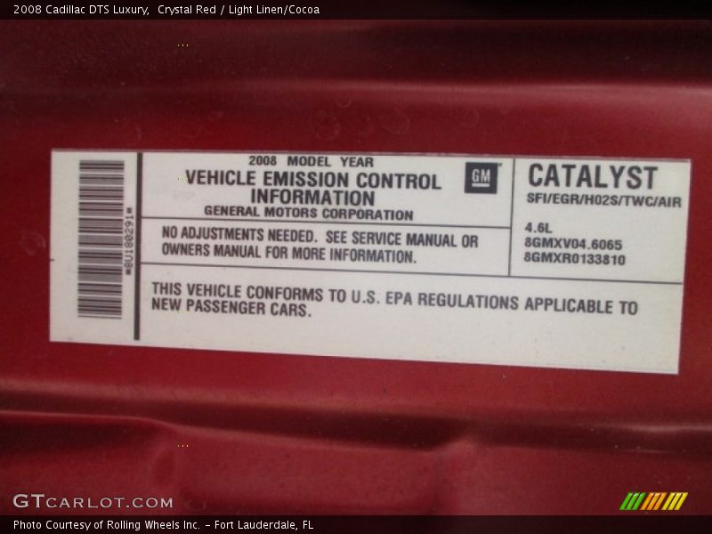 Crystal Red / Light Linen/Cocoa 2008 Cadillac DTS Luxury