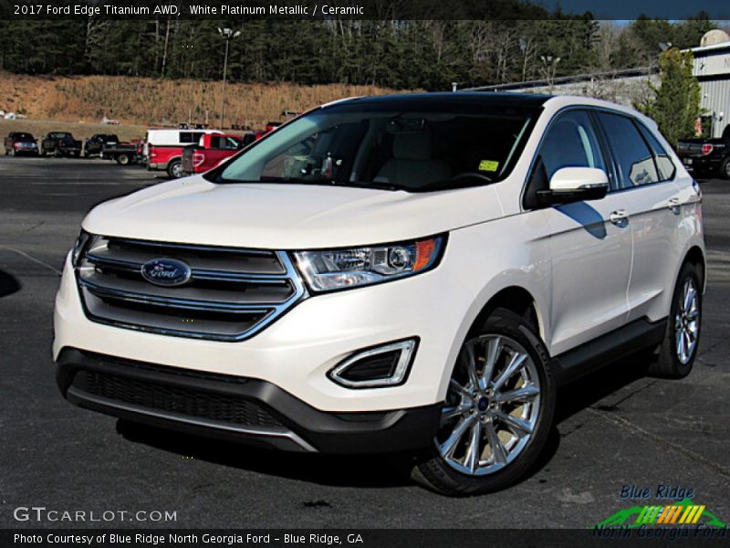 White Platinum Metallic / Ceramic 2017 Ford Edge Titanium AWD