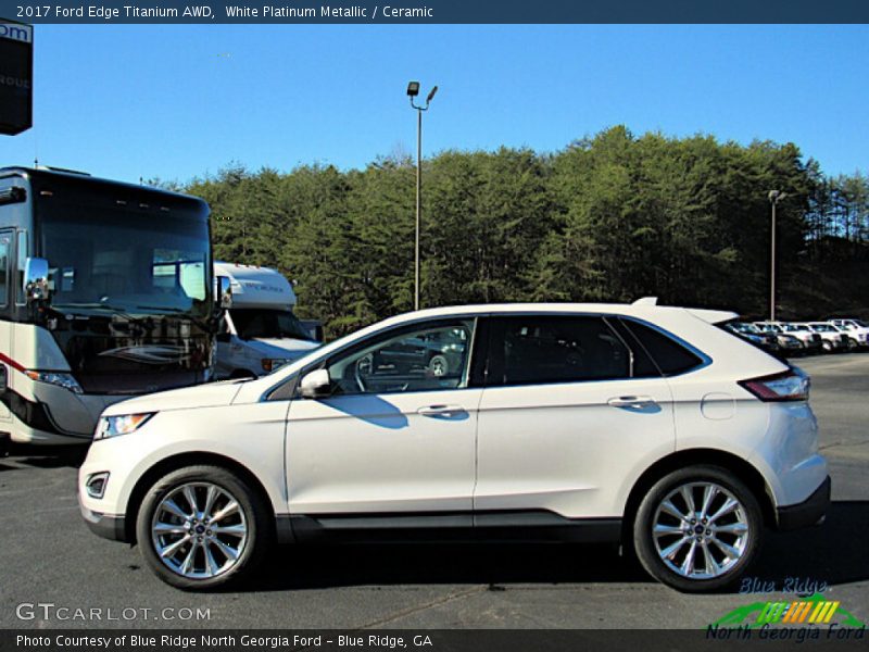 White Platinum Metallic / Ceramic 2017 Ford Edge Titanium AWD