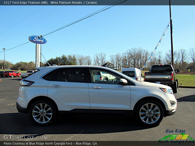 White Platinum Metallic / Ceramic 2017 Ford Edge Titanium AWD