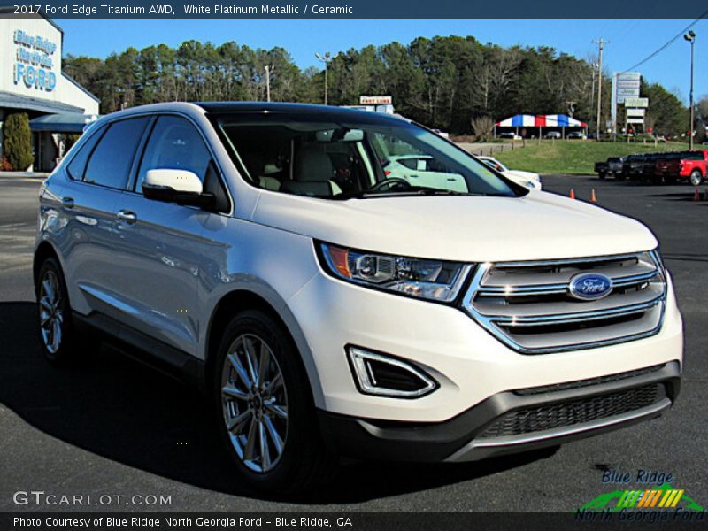 White Platinum Metallic / Ceramic 2017 Ford Edge Titanium AWD