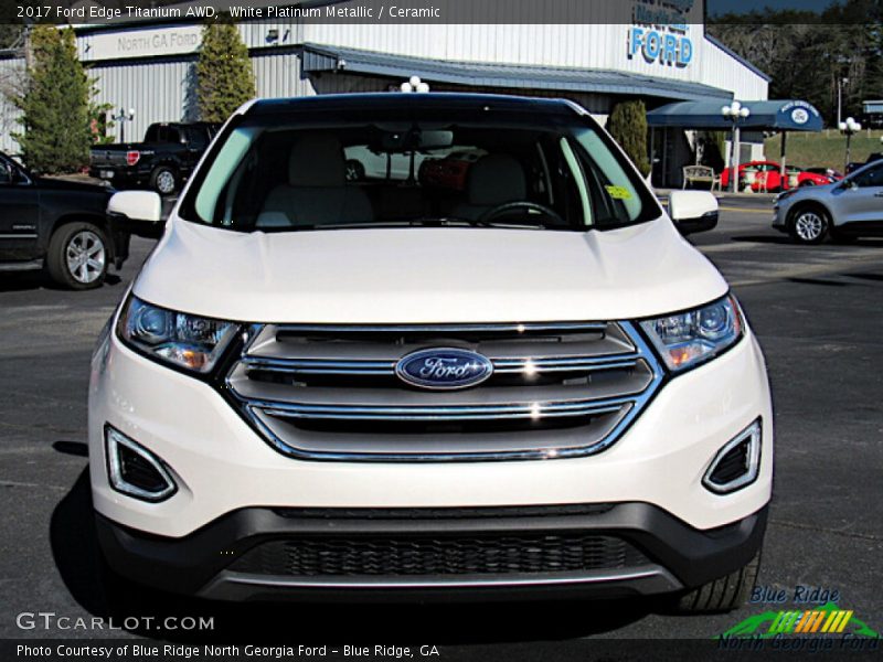 White Platinum Metallic / Ceramic 2017 Ford Edge Titanium AWD