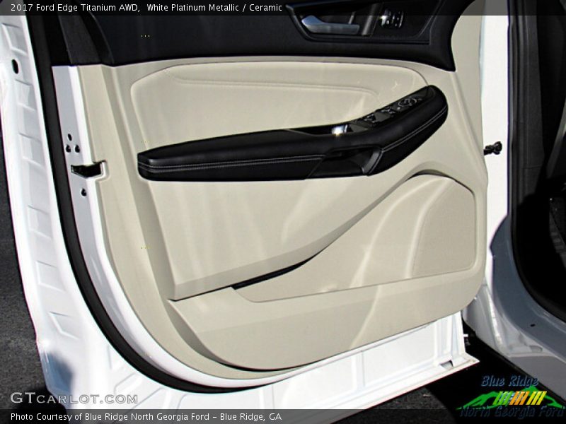 White Platinum Metallic / Ceramic 2017 Ford Edge Titanium AWD