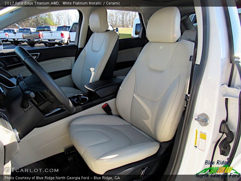 White Platinum Metallic / Ceramic 2017 Ford Edge Titanium AWD
