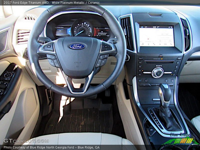 White Platinum Metallic / Ceramic 2017 Ford Edge Titanium AWD