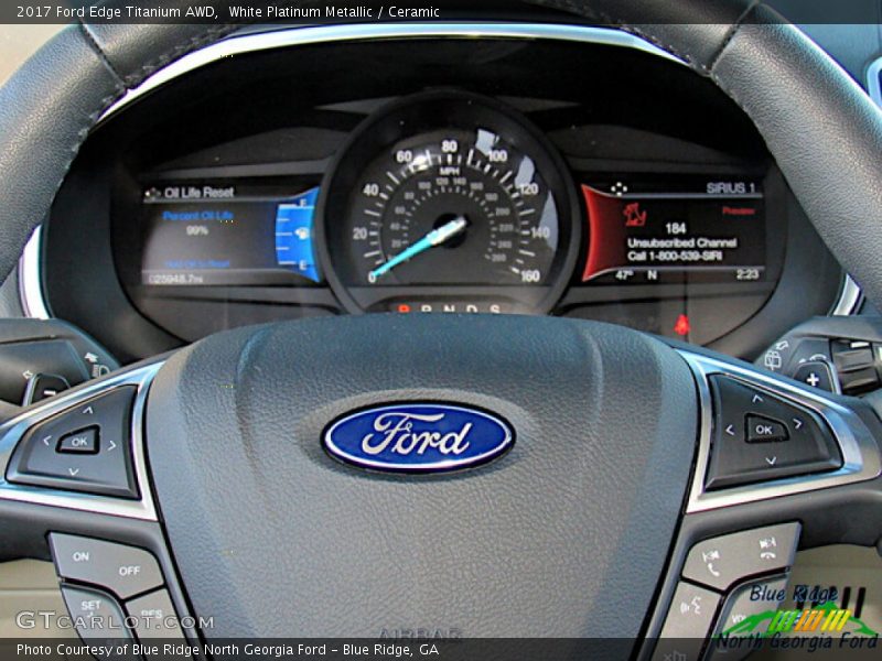 White Platinum Metallic / Ceramic 2017 Ford Edge Titanium AWD