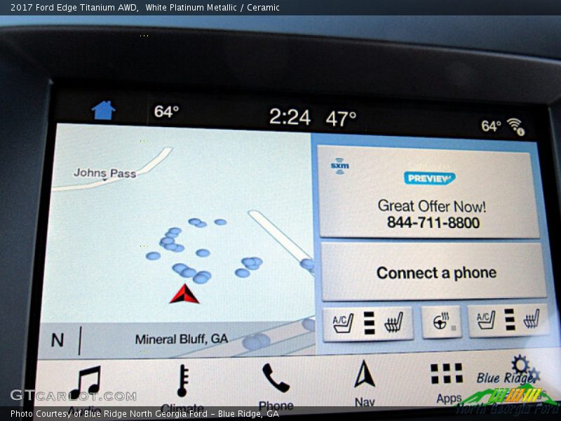 White Platinum Metallic / Ceramic 2017 Ford Edge Titanium AWD