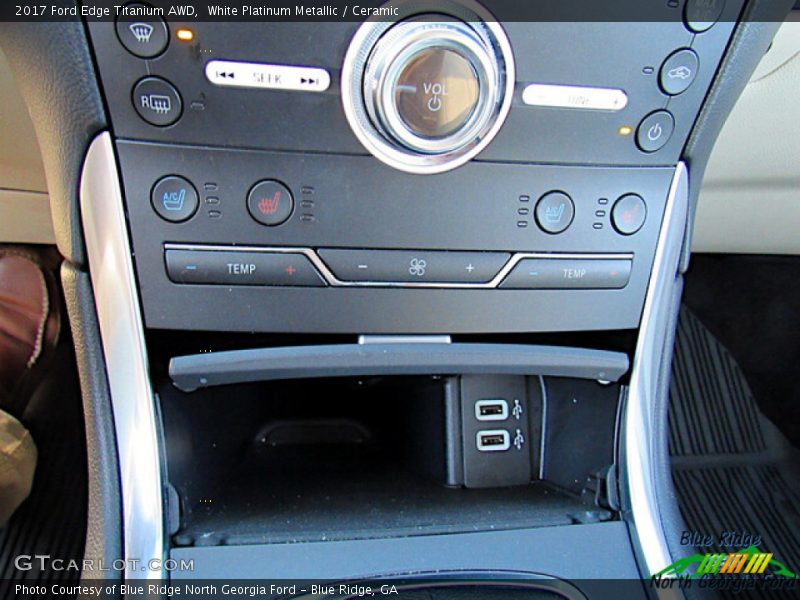 White Platinum Metallic / Ceramic 2017 Ford Edge Titanium AWD