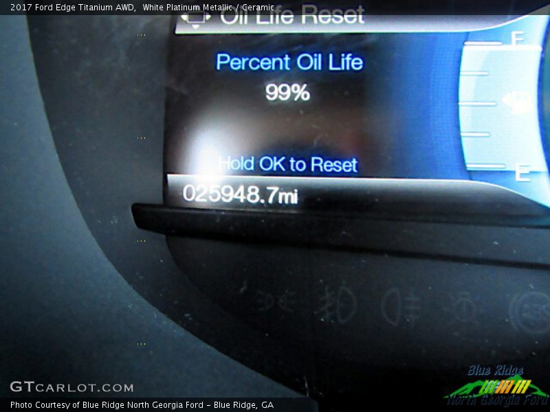 White Platinum Metallic / Ceramic 2017 Ford Edge Titanium AWD