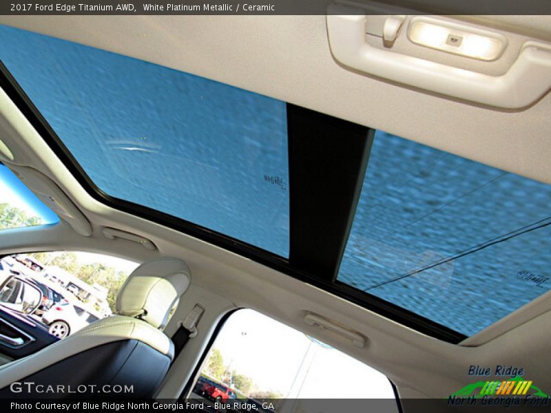 White Platinum Metallic / Ceramic 2017 Ford Edge Titanium AWD