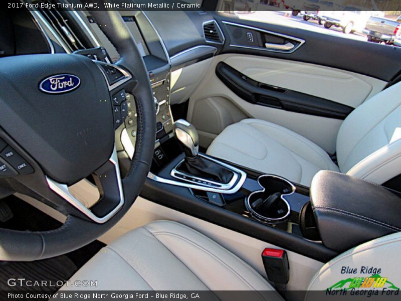 White Platinum Metallic / Ceramic 2017 Ford Edge Titanium AWD