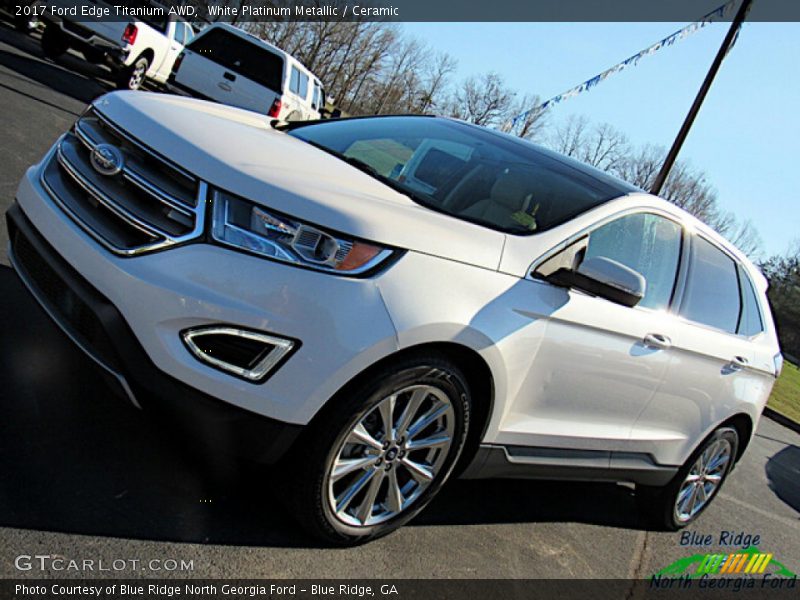 White Platinum Metallic / Ceramic 2017 Ford Edge Titanium AWD